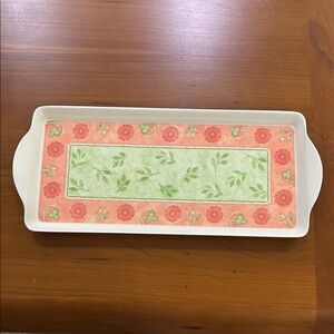 NEW Floral Rectangular Serving Tray. Excellent quality melamine.